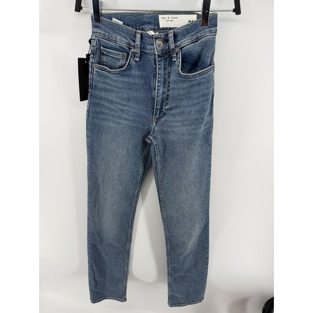 NWT Rag & Bone $225 The Wren High Rise Slim Straight Jeans In Blue Size: 23